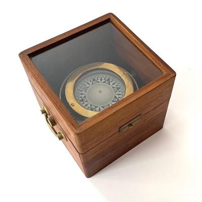 Sale Photo Thumbnail #28: Vtg. gimbaled compass in fitted box, Richie, Boston
