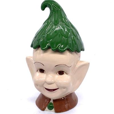 Sale Photo Thumbnail #169: Elf cookie jar, 12 inches