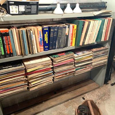 Sale Photo Thumbnail #110: Large collection of vintage records here and throughout the house.  Folk, square dance, solo artists, dixieland, honky tonk, jazz, and related.