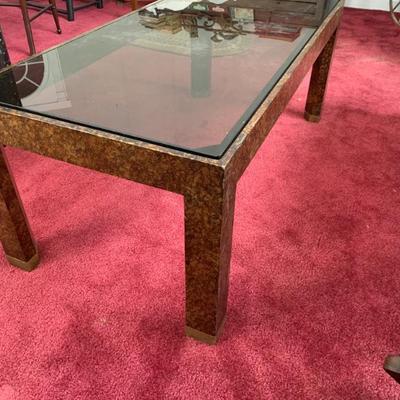 Sale Photo Thumbnail #82: 1980's Henredon faux tortoiseshell coffee table