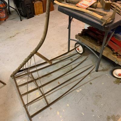 Sale Photo Thumbnail #143: Antique grain cradle scythe