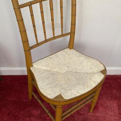 Sale Photo Thumbnail #40: Antique Sheraton bamboo turned fancy  side chair, all original.
