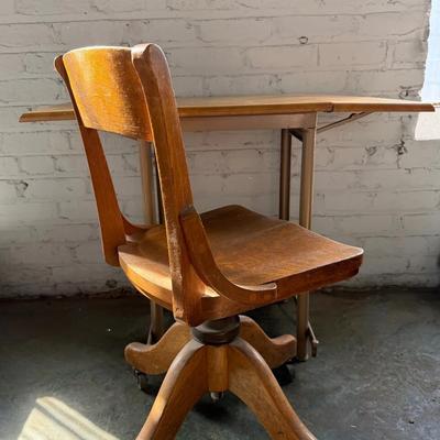 Typewriter Desk and Rolling Chair
