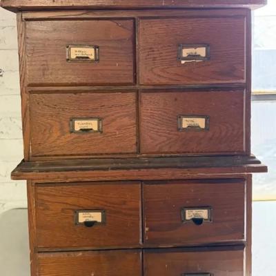 Antique Wooden Card Catalog 
