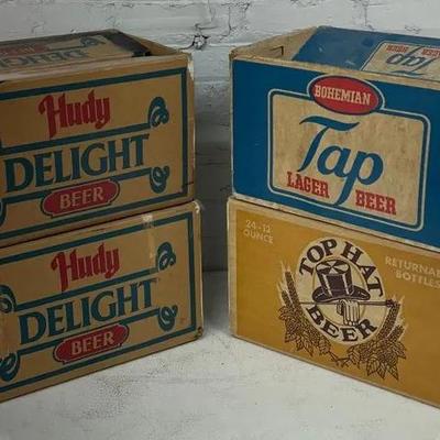 Vintage Hudepohl, Top Hat & Bohemian Beer Cases (4)