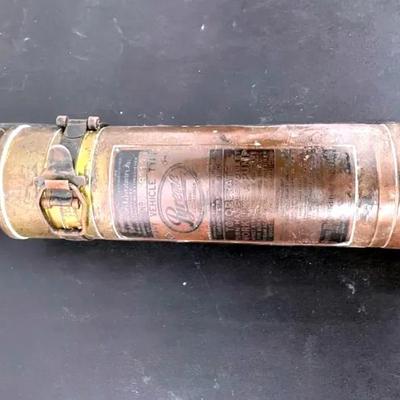 Brass Pyrene Heavy Vehicle Type Fire Extinguisher, Vintage 