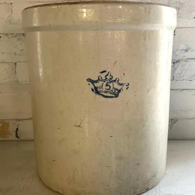 Vintage Robinson Ransbottom Stoneware Crock (5 Gal)