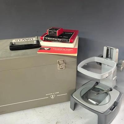 Bausch & Lomb Microscope Stand, Case and Accessories 