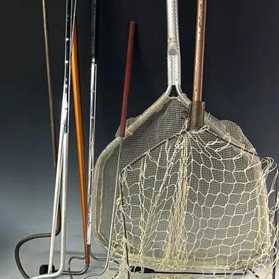 Vintage Butterfly and Fish 
Nets (3) and Snake Handling Hooks (7)