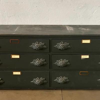 Painted Victorian Chest Of Drawers With Carved Pulls, Mid To Late 19th Century
