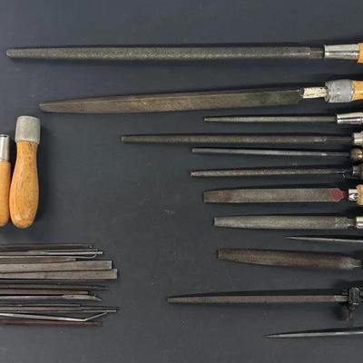 Vintage Collection Of Wooden Handled Files & More