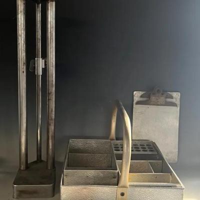 Scientific Equipment with Chromatology Column, Test tube Tote and Clipboard 