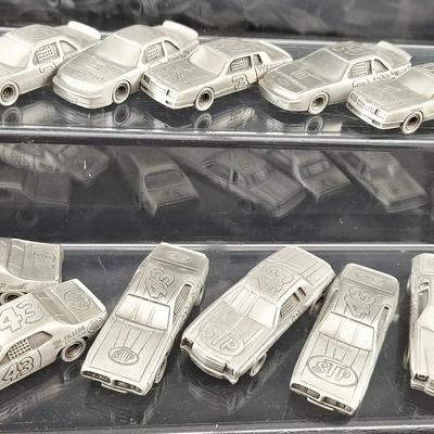 12 Vintage Pewter 1/43 Scale Nascar Cars -3-11- 43 