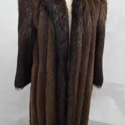 Beautiful Long Brown Fur Coat 12P