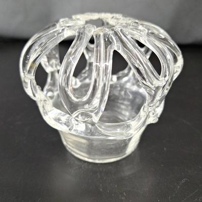Vintage Victorian Hand-Blown Glass Wedding Bride Crown Cash Money Bank
