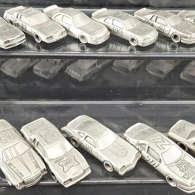 13 Vintage Pewter 1/43 Scale Nascar Cars - 44 -27 -72 - 24 -3 -2- 7-6-11-