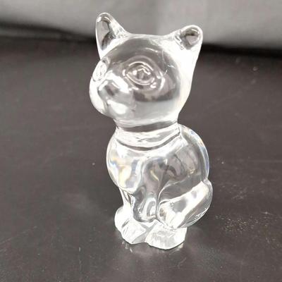 Duam France Dome Crystal Cat Figurine 