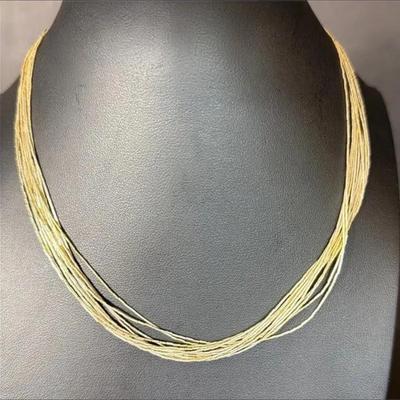 .925 Sterling Liquid Silver Multi-Strand 16-18” Adjustable Necklace 