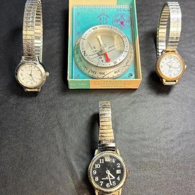 Silva Boy Scout Compass (1) + Women’s Watches (3) 