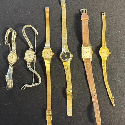 Vintage Waltham (1), Rhone (1) + Assorted Variety (4) Ladies Watches