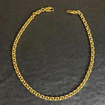 14K Gold Open Link 10” Anklet 