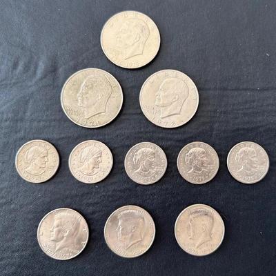 $1 Eisenhower Bicentennial (1) + Eisenhowers (2) + $1 Suzan B. Anthonys (5) & .50 Kennedy’s (3)