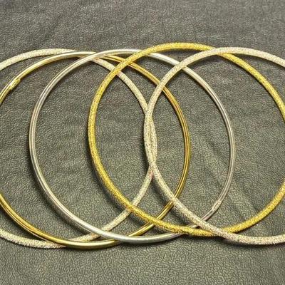 .925 Sterling Silver Bangle Bracelets (5) #62