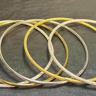 .925 Sterling Silver Bangle Bracelets (5) #67