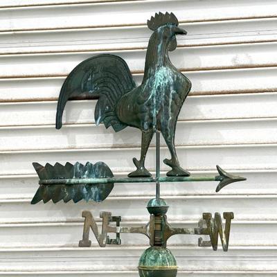 Rooster Weather Vane - Blue Verde Copper 