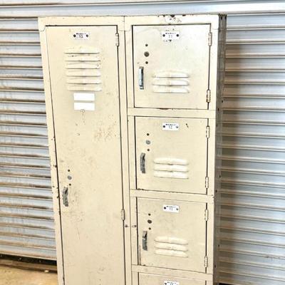 Vintage Industrial Steel Gym Locker 