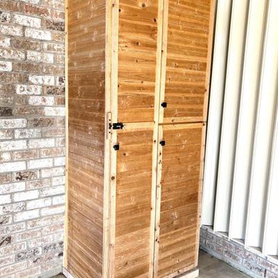 Wooden Handmade Tall Outdoor Storage Cabinet 