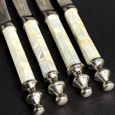 Vintage Set of 4 Mother of Pearl Butter Knives - Pier 1 