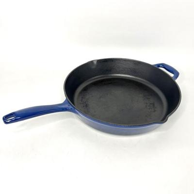 Blue Enamel Cast Iron 12” Frying Pan 