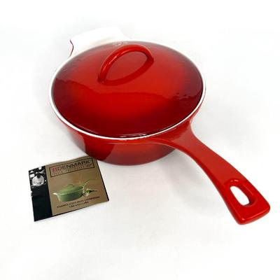 Red Enamel Cast Iron 10.5" Covered Jumbo Cooker by Denmark 