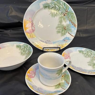 Gibson’s Flamingo Beach Dinnerware Set