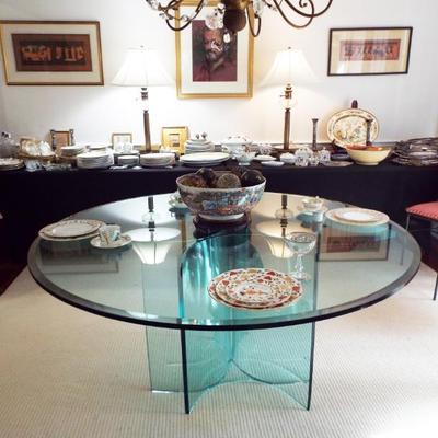 Sale Photo Thumbnail #85: PHILLIPPE STARCK GLASS ITALIA 7/8" CRYSTAL 60" TABLE