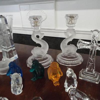 Sale Photo Thumbnail #62: LALIQUE, DAUM NANCY, ROYAL CROWN DERBY, ROYAL WORCESTER, WEDGWOOD, RARE PUIFORCAT FRANCE AND ART DE PORTIEUX FROSTED DOLPHINS