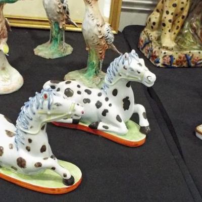 Sale Photo Thumbnail #21: NELSON ROCKEFELLER COLLECTION FINE PORCELAIN BLACK & WHITE SPOTTED HORSES