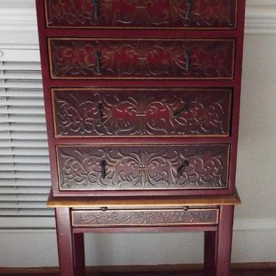 Sale Photo Thumbnail #79: VINTAGE CHINESE LACQUER SILVERWARE CHEST