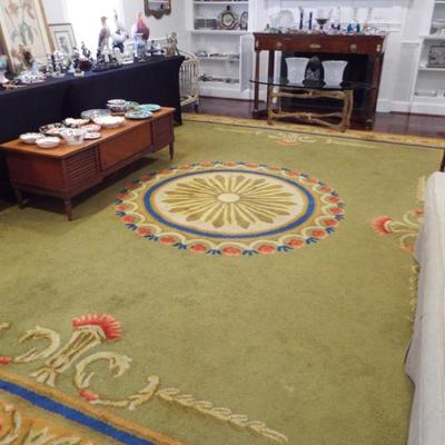 Sale Photo Thumbnail #51: HUGE MEDALLION WOOL RUG 