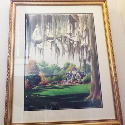 Sale Photo Thumbnail #170: LARGE PLANTATION OIL PAINTING