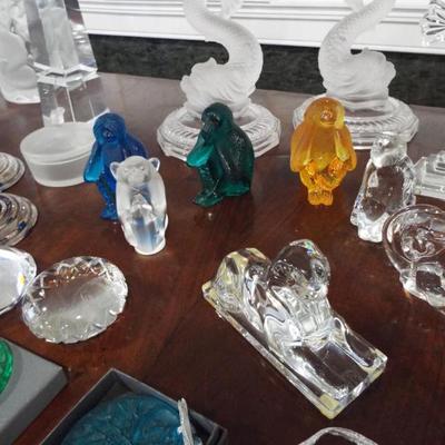 Sale Photo Thumbnail #64: LALIQUE, DAUM NANCY, ROYAL CROWN DERBY, ROYAL WORCESTER, WEDGWOOD, RARE PUIFORCAT FRANCE AND ART DE PORTIEUX FROSTED DOLPHINS