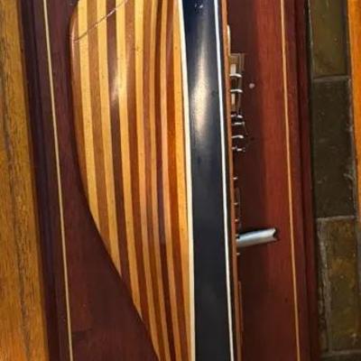 Framed Wooden Yacht Model Display Endeavour I 1934