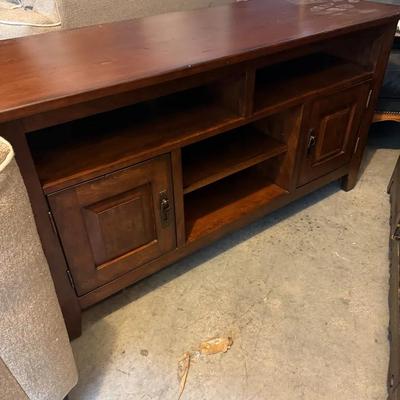 Solid Wood Media Console / TV Stand with Storage Cabinets