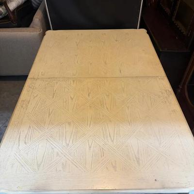 Vintage Cream Dining Table with Carved Legs