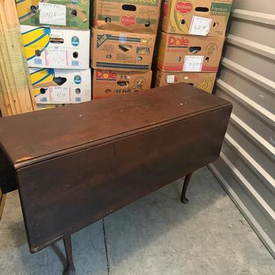 Antique Solid Wood Drop-Leaf Gateleg Table – Queen Anne Style