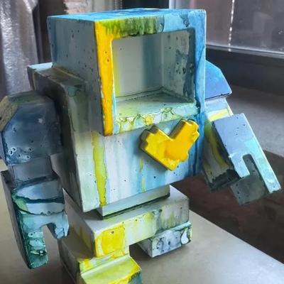 Abstract Concrete Robot Objet D'art