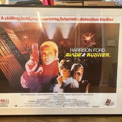 Vintage Original Blade Runner Mounted & Framed Movie Poster