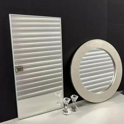 Two Mirrors & Glass Candlesticks