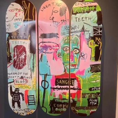 Basquiat Skateboard Deck Triptych Print